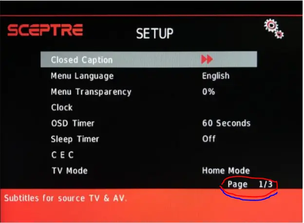 how to turn off voice guidance on sceptre tv