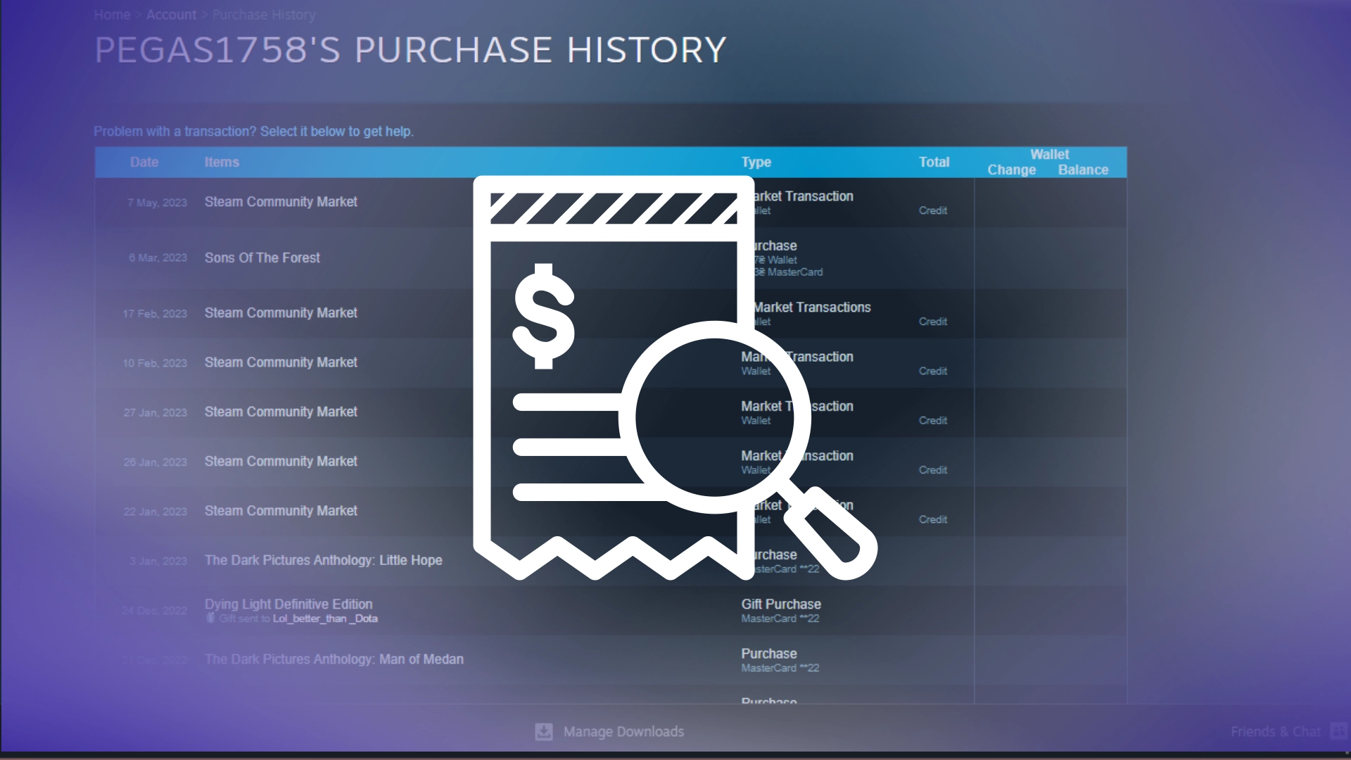 How to View Your Purchase History in Steam