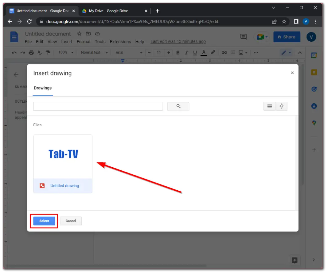 How to draw on Google Docs TabTV