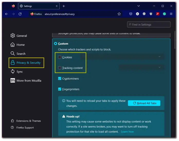 How to enable third-party cookies in Firefox | Tab-TV