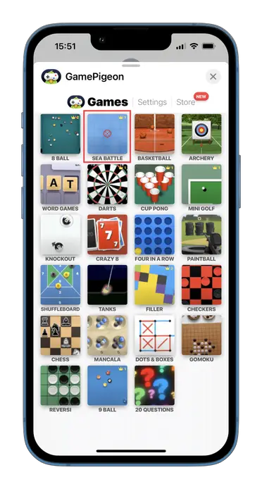 game pigeon sea battle 9x9
