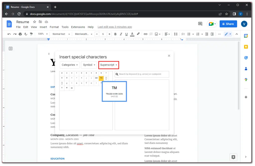 How to add superscripts or subscripts in Google Docs | Tab-TV
