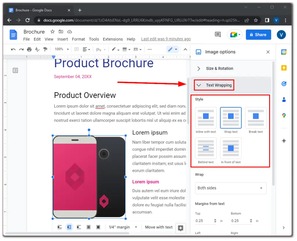 How to wrap text around the image in Google Docs | Tab-TV