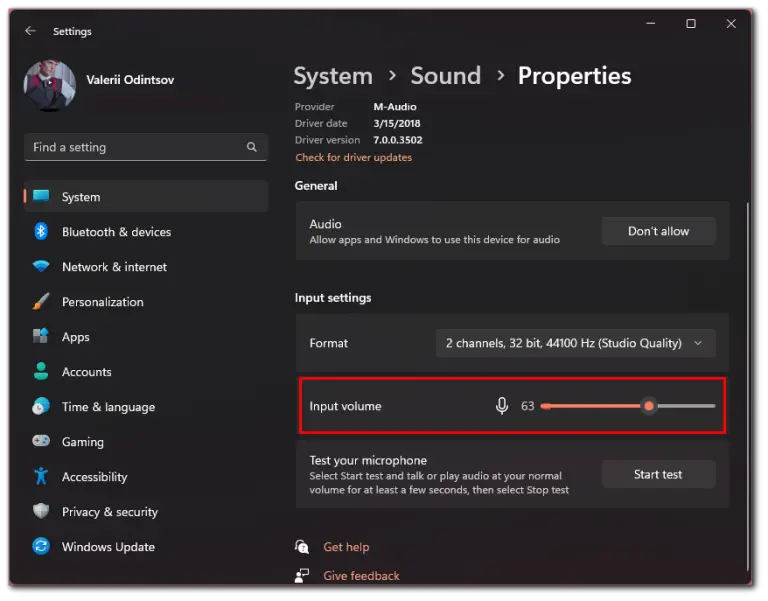 How to change microphone sensitivity on Windows TabTV