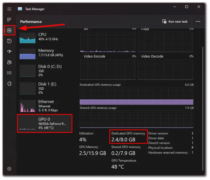How to check VRAM usage in Windows 11 TabTV