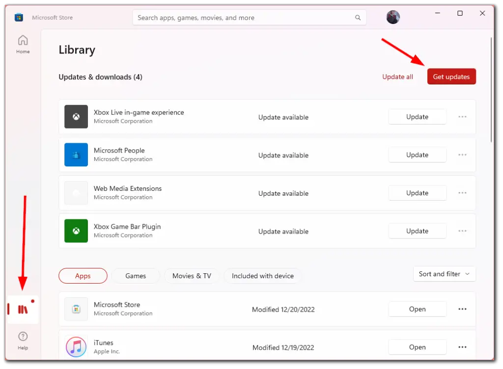 How to update windows web experience pack tab tv