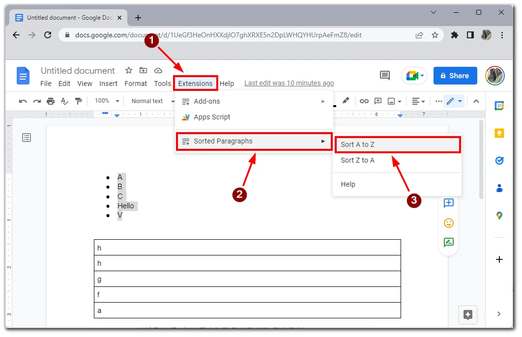 How to alphabetize in Google Docs | Tab-TV