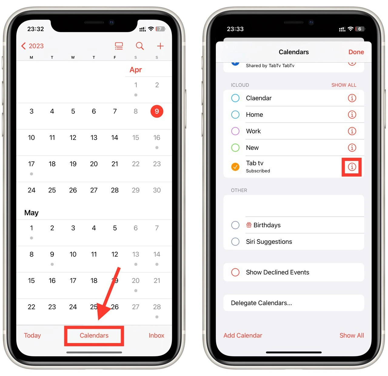 How to delete shared calendar on iPhone TabTV