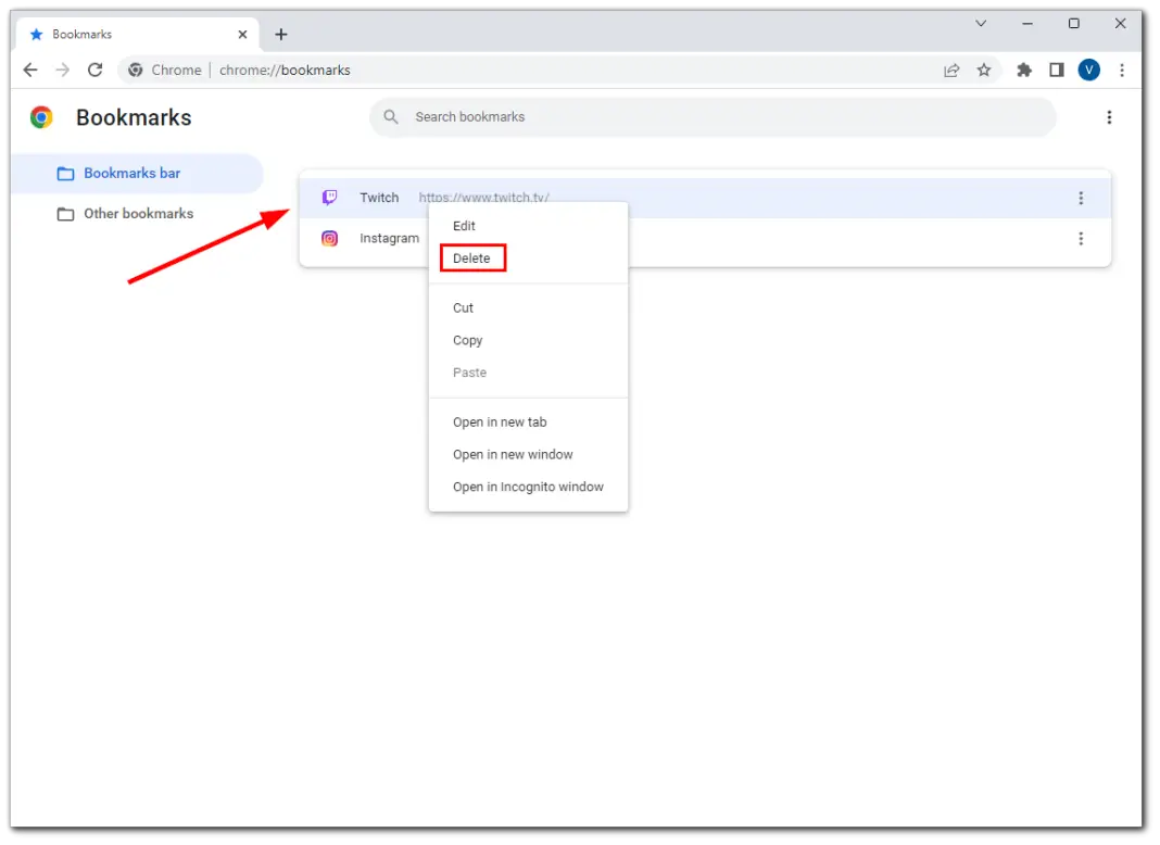 How to delete bookmarks on Chrome TabTV