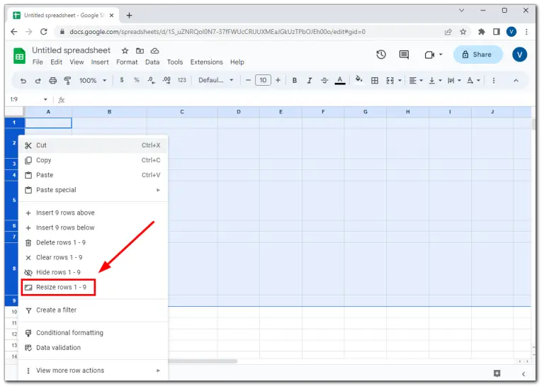 How To Make Cells The Same Size In Google Sheets
