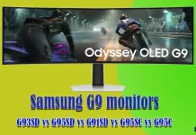 Differences between Samsung Odyssey G9, G93SD vs G95SD vs G91SD vs G95SC vs G95C